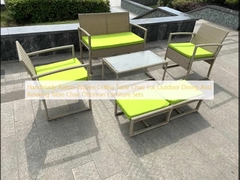 Χειροποίητη καρέκλα τραπεζιού από ρατάνιο για εξωτερική διατροφή και χαλάρωση