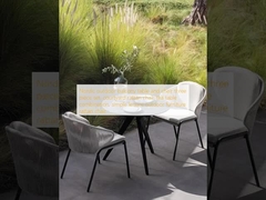 Βόρειο εξωτερικό τραπέζι μπαλκόνι και καρέκλα τριών κομματιών, καρέκλα από ράταν αυλής, συνδυασμός τραπεζιού τσαγιού, απλά υπαίθρια έπιπλα για ελεύθερο χρόνο καρέκλα από ράταν